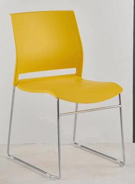 培训椅可叠落洽谈椅会议椅实心钢脚脑椅休闲椅接待会客塑料A0017