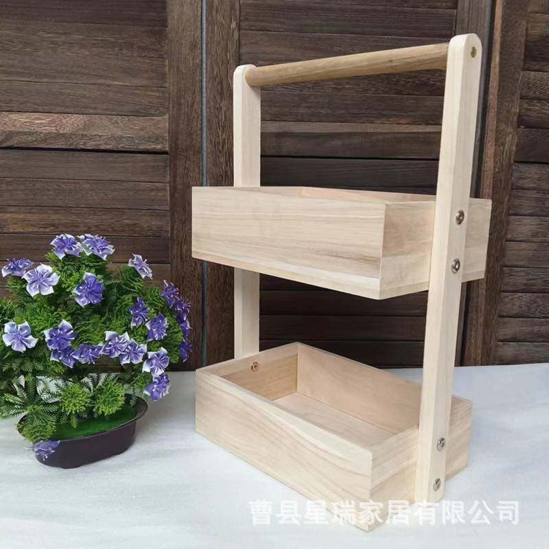 新款间双层实木置物木质多层厨房室架卫生收纳架716桌面零食浴储