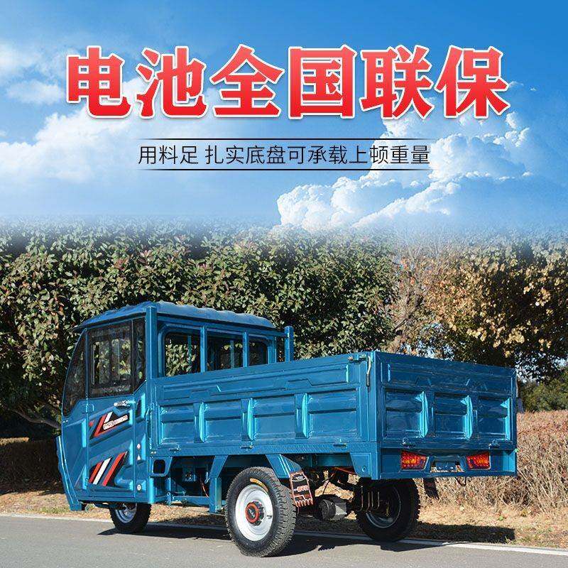 国标可上牌1电动三轮车新货半封闭客货两用载重王车农用爬王坡载
