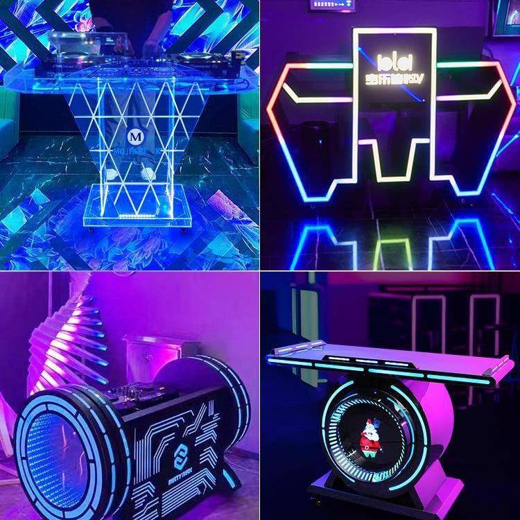 酒吧dj台包厢打碟机音响桌架子发光调音台派对ktv夜店蹦迪打碟台