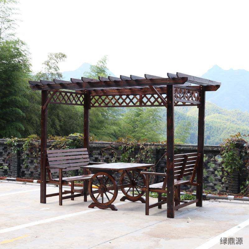 户外庭院家具防腐木屋凉亭葡萄架阳台花园休闲桌椅碳化木爬藤花架,基础建材,脚轮/万向轮,淘宝优惠券,粉丝福利购,淘宝优惠卷