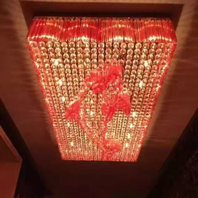 酒店大堂工程长方形水晶灯别墅大厅客厅售楼部沙盘宴会厅灯具