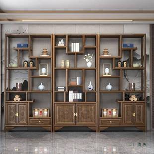 博古架实木全实木中式置物架办公茶室摆件榆木隔断收纳全套展示柜