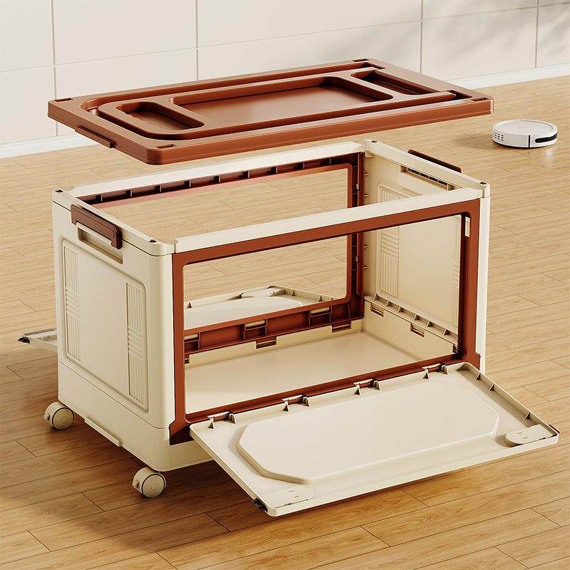 书本收纳箱大容量宿舍家用学生教室可折叠带滑轮拉杆整理储物箱子