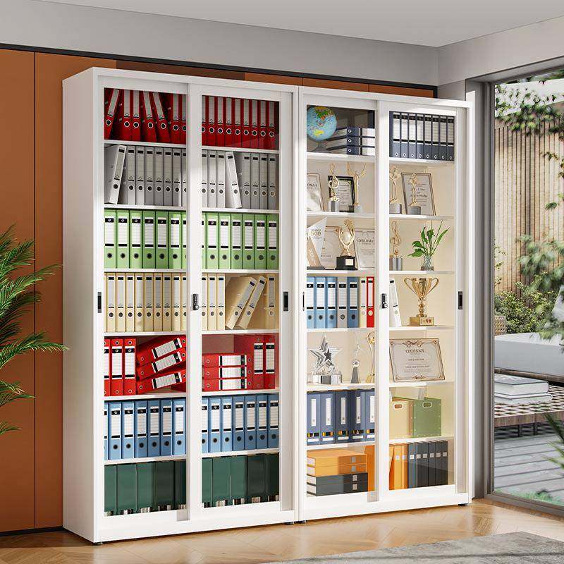 钢制推拉门书柜办公室移门文件柜财务凭证柜玻璃展示柜合同资料柜,商业/办公家具,办公储物柜,淘宝优惠券,粉丝福利购,淘宝优惠卷