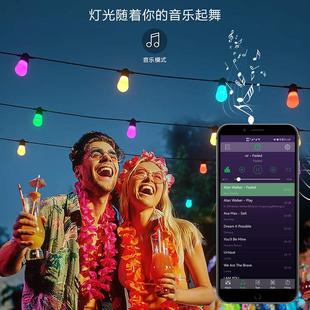 新款 饰露营氛围插电led灯 S14幻彩球泡串灯防水灯串营地庭院天幕装