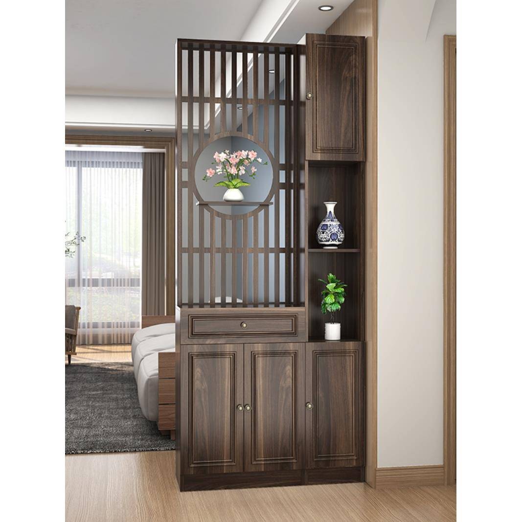 cs新中式进门玄关柜置物架轻奢风小户型入户正对门口屏风隔断装饰