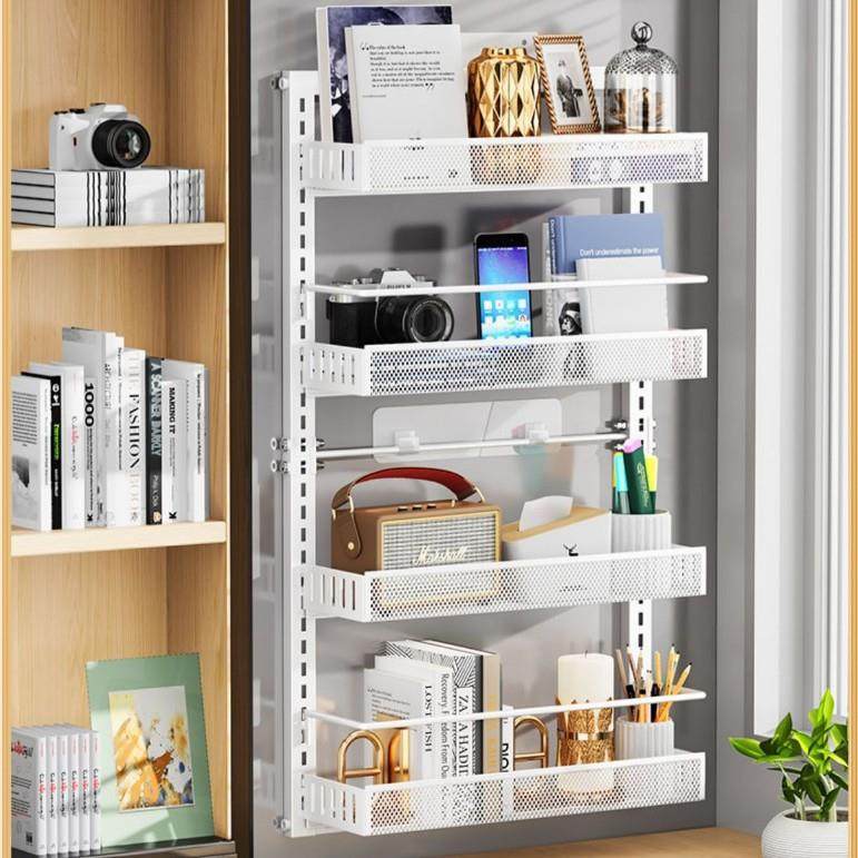 橱柜门后挂篮浴室用品卧室门免打孔壁挂夹缝收纳架多层分层可调节,收纳整理,书桌收纳置物架,淘宝优惠券,粉丝福利购,淘宝优惠卷