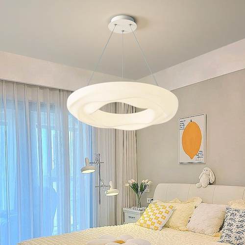 卧室吊灯全光谱护眼云朵小吊灯现代简约温馨浪漫儿童房曲奇吊线灯