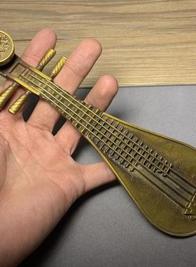 古玩杂项收藏复古铜器摆件琵琶铜器摆件工艺品摆件琵琶模型摆件