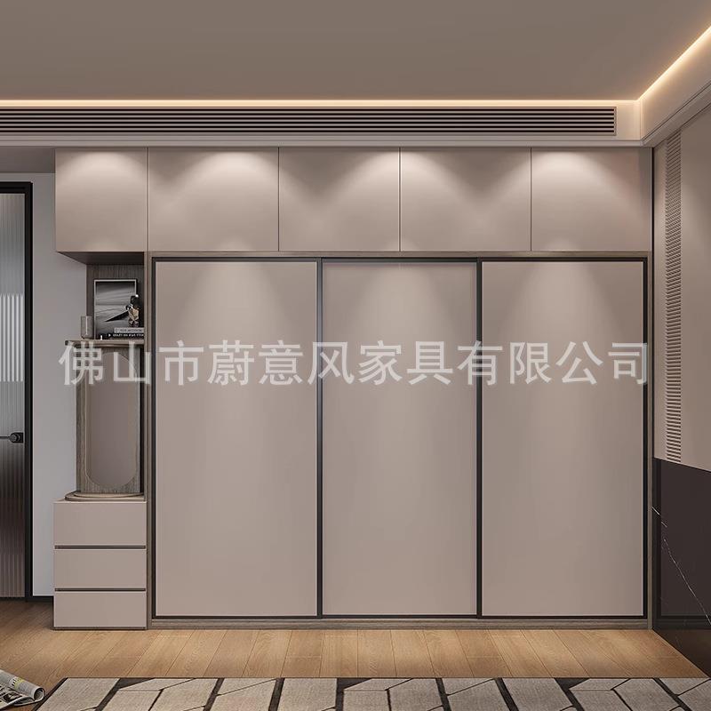现代简约生态实木板衣柜家用18mm加厚柜子环保经济型推拉门衣橱