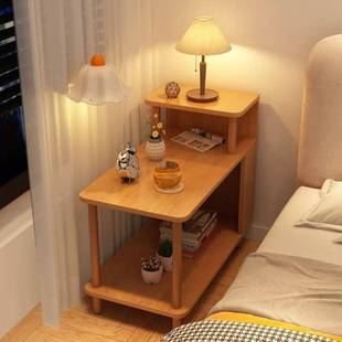 卧室简易小型床头柜简约窄边小型置物架卧室小茶几出租房专用边几
