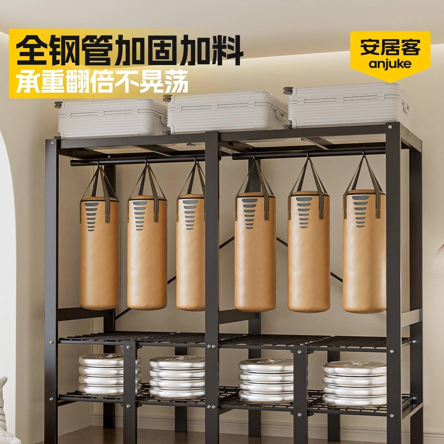 安居客免安装折叠衣柜家用卧室简易布衣柜结实耐用出租房用钢架子