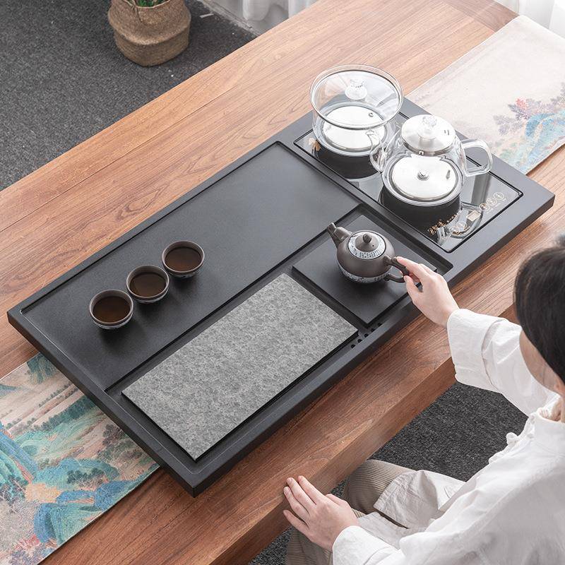 乌金石茶盘新款家用茶具套装轻奢全自动上水烧水壶一体式带电磁炉