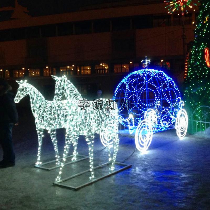 LED马拉车造型灯户外圣诞节广场景区游乐场节日灯光节亮化装饰灯