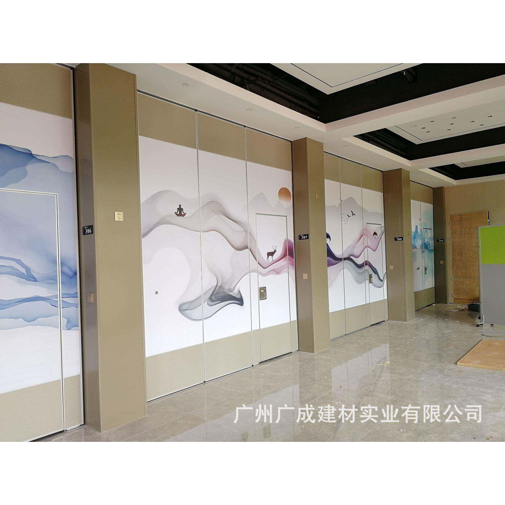 酒店活动隔断墙饭店包厢办公室折叠移动屏风推拉吊轨道隔音隔断墙