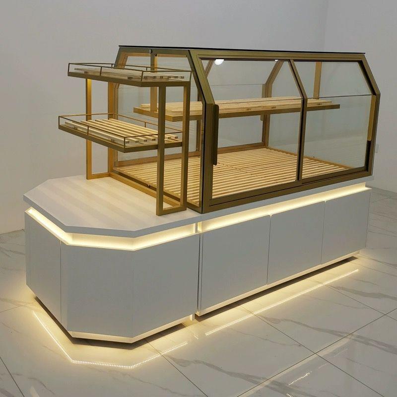 面包柜展示柜面包中岛柜弧形玻璃蛋糕店模型展示柜烘培边柜展示架