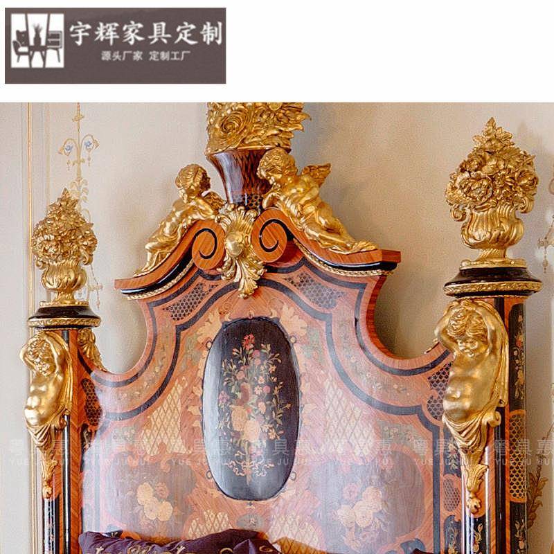 意大利风格双人床欧式实木雕花别墅主卧床奢华皇帝床宫廷1.8m婚床
