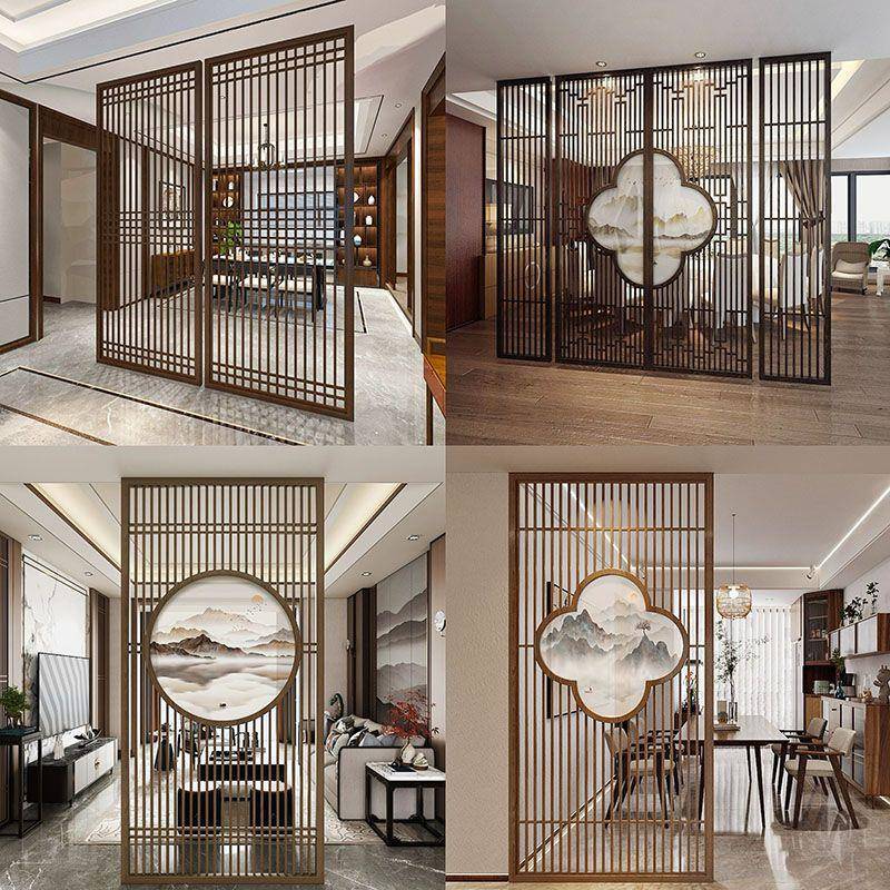 仿古门窗玄关屏风隔断客厅遮挡实木花格钉制雕花窗户新中式格栅