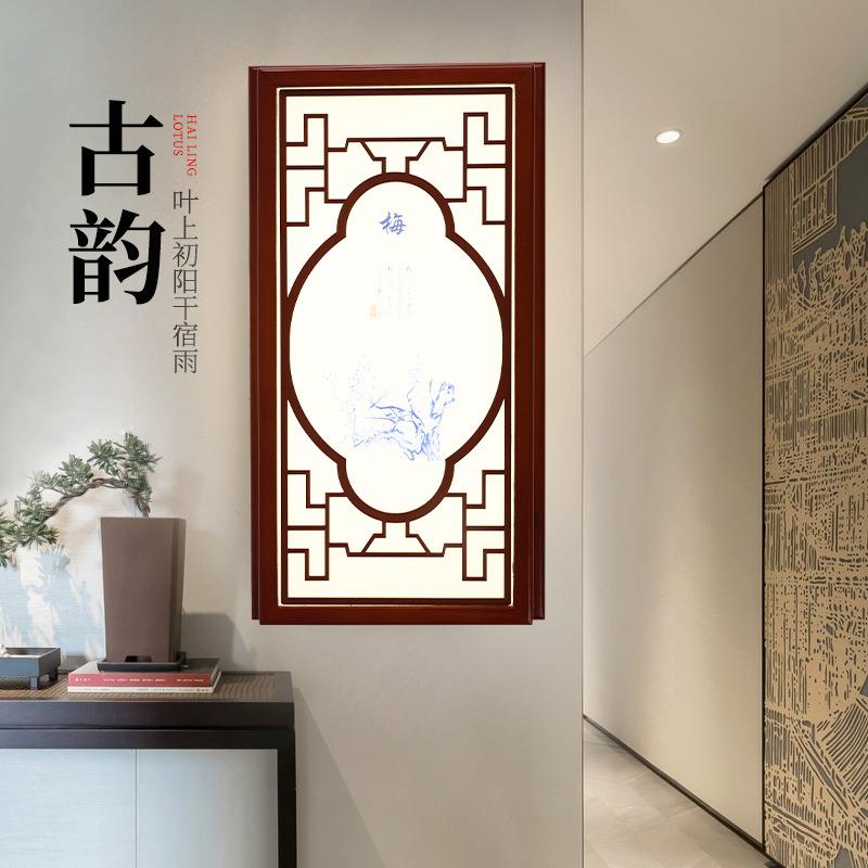 2021新款中式实木仿古壁灯中国风创意复古过道走廊玄关床头壁灯