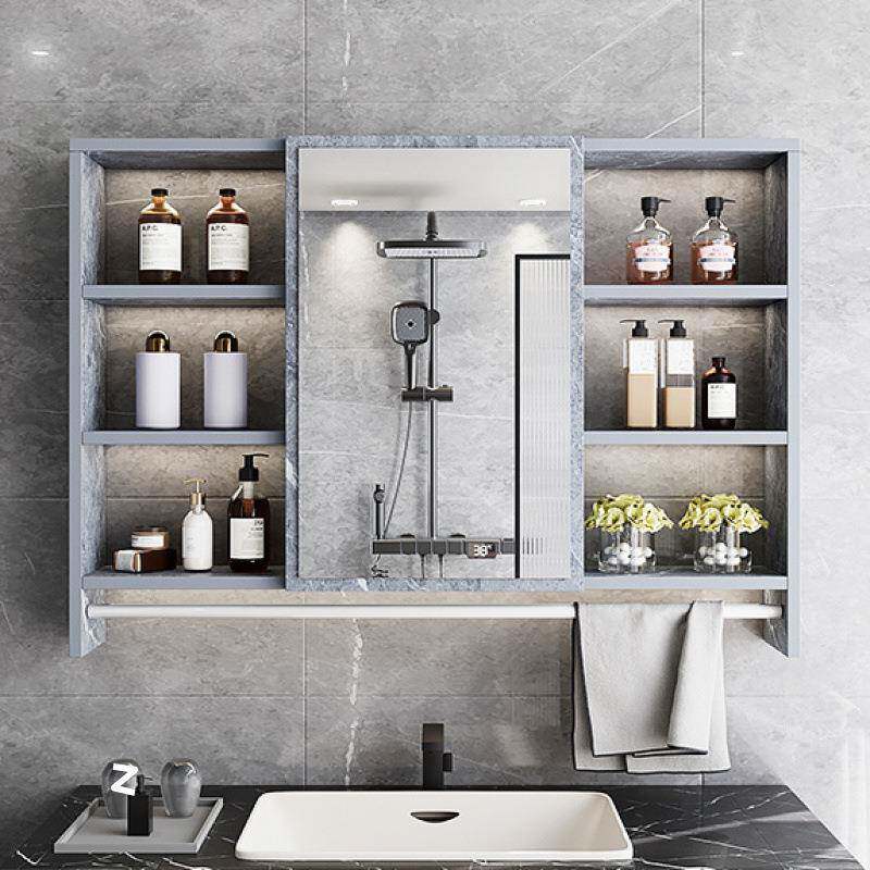 卫生间梳妆镜柜挂墙式洗漱台厕所镜子收纳一体柜浴室带置物架
