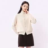 简约立领拉链开衫 法柚2025冬季 女时尚 毛衣外套显瘦百搭软糯潮女