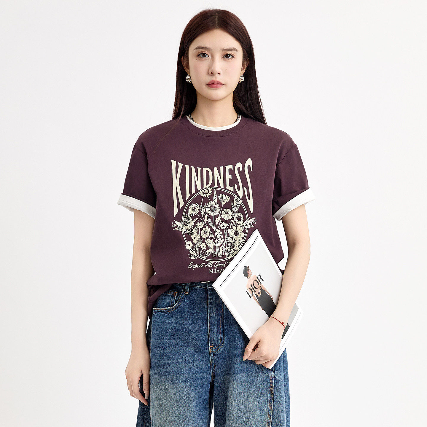 法柚重磅美式复古小众高街潮牌字母花朵宽松休闲短袖T恤女上衣,女装/女士精品,T恤,淘宝优惠券,粉丝福利购,淘宝优惠卷