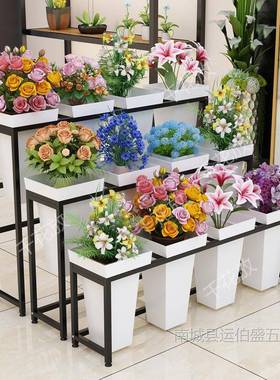 组合花桶铁艺多梯花架层花桶醒花架网红用鲜花展阶示架花店专SDDF
