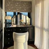 复古妆台镜子法516式 三叠化妆镜梳黑色 桌折面三折镜面卧室欧式