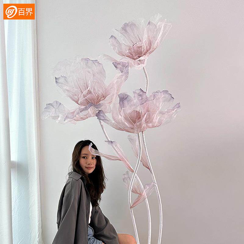 新款仿真真花TEG丝花开业庆典落地路引结网红橱窗高档美陈婚景装