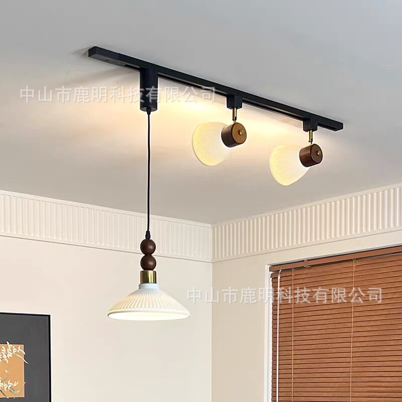 中古法式奶油风可移位轨道吊灯