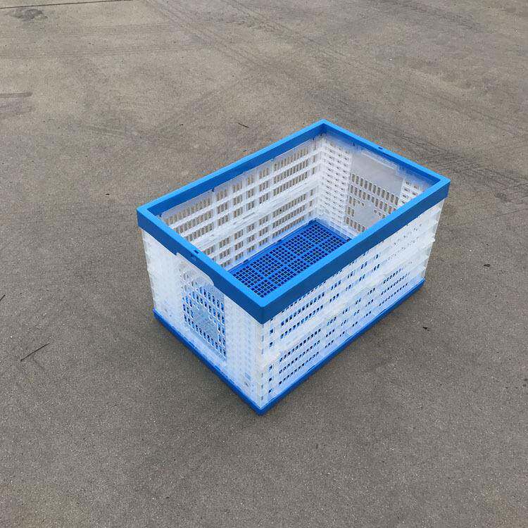 加厚料折筐6叠00-40塑透明色网眼式水3果中转框GSB透明PP料折叠筐