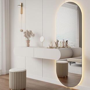 796妆悬空梳妆台小化壁挂式 卧室梳妆台化台悬浮型梳妆台收纳一体