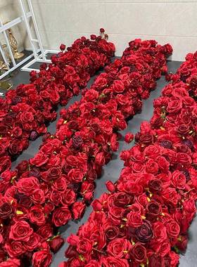 仿花真婚庆拱酒门花艺结红婚订婚装饰色玫瑰仿真花SPR-AC23排红色