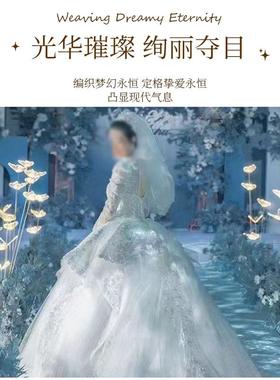 新结婚庆道具亚克力tYER发光款蝴蝶舞台饰台路引舞台布置装摆件