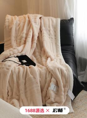 ABG-11170轻奢贵妇毯提花托卡冬大绒毯类毯秋立体提花保暖绒毯沙