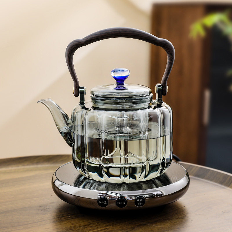 围炉煮茶电陶炉玻璃茶壶家用室内烤茶电陶炉煮茶器煮茶炉茶壶套装