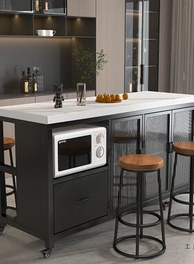 工业风F98JSHJ7开式厨房岛台柜料移动单独柜茶水放柜餐厅台理餐边