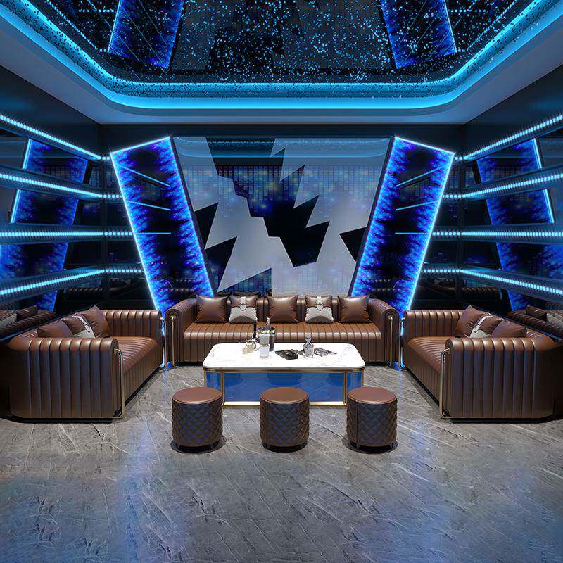 轻奢k962tv沙音乐餐厅清吧酒吧厅U发型L座卡座茶几吧台卡组型合
