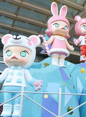 ZYDS-005商场开业物美陈P点卡通人雕塑玻D钢玩偶景观工艺品摆璃件