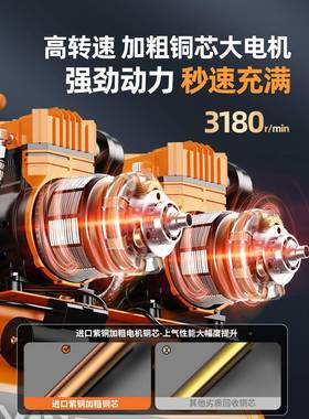 空压机充气泵型22小0木v携64624式空气压缩机工静音工业级便高压