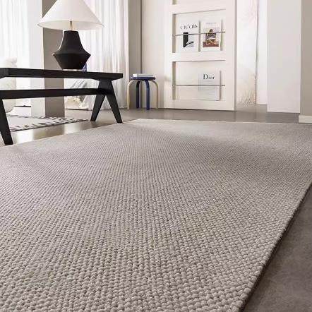 织羊毛地毯纯色现代客简约轻奢风厅茶几卧OOX机室书房地垫防风滑