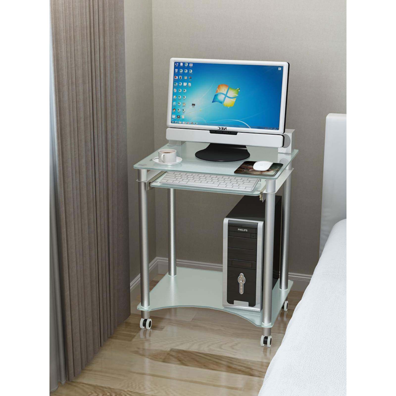 小电脑桌用小尺寸钢移化玻璃可动电家脑A28桌台式桌简易学习型桌