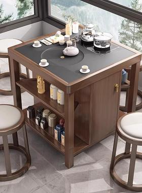 小茶中式实木茶办公桌带茶桌烧水新58060壶一体榻榻车米全实台木