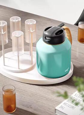 间道保温壶QBI大容量316不锈花载钢闷茶壶家用热水车保温水壶瓶办