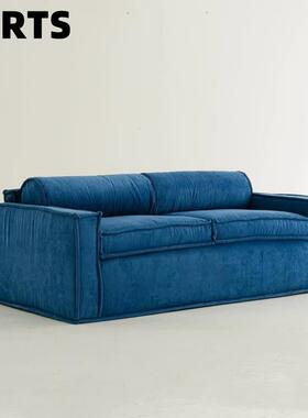 UCR小众款设师多巴胺配色蓝色芯绒闲慵懒风小户休型计布灯艺客厅