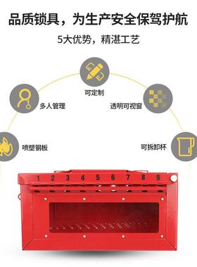 便携式共锁箱多人管上锁安全FJL钢锁集具手提理钢制群箱不锈安全