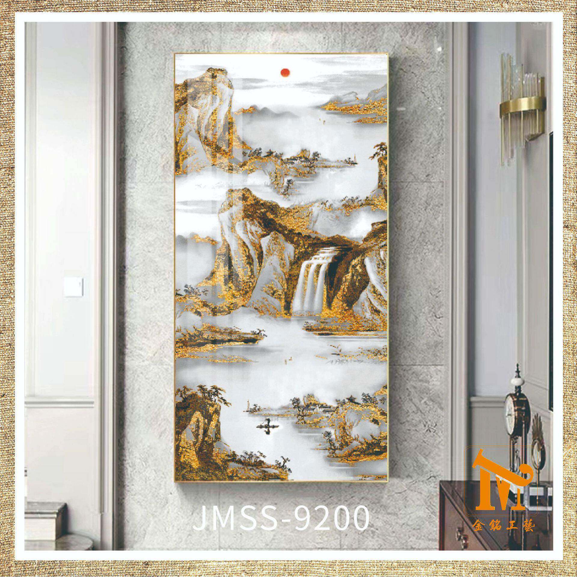 竖新中客式客厅公室国画壁画幅玄关饰过道新中式山茶室厅画山水风