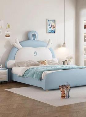 儿童米床男女孩敖丙创意软包床皮床现代其实简72072单约15孩人床