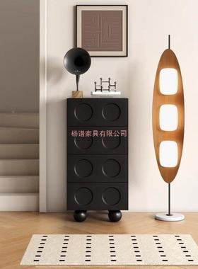 黑色复古八电斗柜卧室床尾收纳储发物柜斗关柜客厅玄柜视OGO沙边